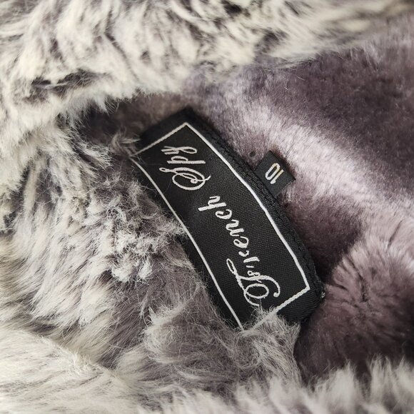 Vintage French Spy Vest Size 10 Lavender Faux Fur - Picture 7 of 10